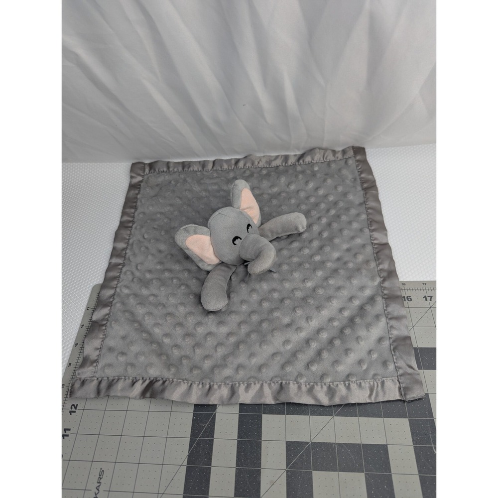 Gray Elephant Lovey Nubby Dots Security Blanket Stuffed Animal Toy